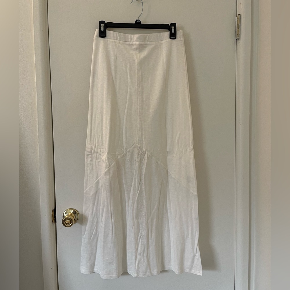 Indigenous White Front Slit Organic Skirt